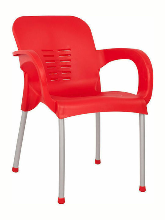 Outdoor-Stuhl Polypropylen Elina Red 52x45x83εκ.