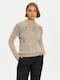 Damen Langarm Pullover Wolle Brown