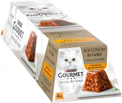 Gourmet Revelations Fine Cuts Ζελέ Υγρή Τροφή για Ενήλικες Γάτες σε Κονσέρβα με Κοτόπουλο 4x57gr