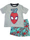 Disney Παιδική Πιτζάμα Καλοκαιρινή Γκρι Spiderman