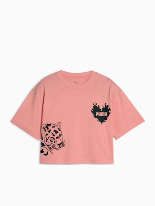 PUMA Παιδικό T-shirt Pink Essentials Graphic