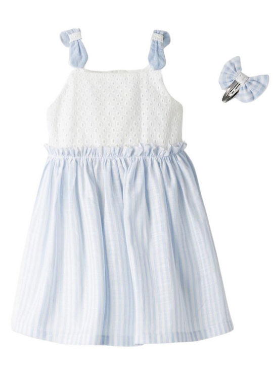 Evita Children's Dress Sleeveless Linen Set with Accessories Sky Blue  254228 | Skroutz.mt