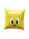 Διακοσμητικό Μαξιλάρι 40x40 Γέμιση Beauty Home Art 6191 Tweety Κίτρινο 70% Βαμβάκι-30% Πολυέστερ
