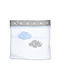 Baby Star Blanket Cot Fleece White 100x160cm