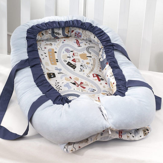 abo Baby Nestkissen Hellblau 60x100cm