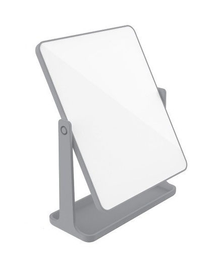 24home.gr Makeup Mirror Tabletop 15.8x6.5cm Grey