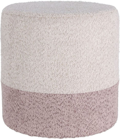 Footstool Beige/light Pink 35x34x34cm
