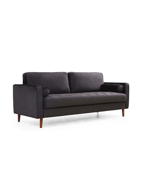 Rome Dreisitzer Sofa Black 215x70x90cm