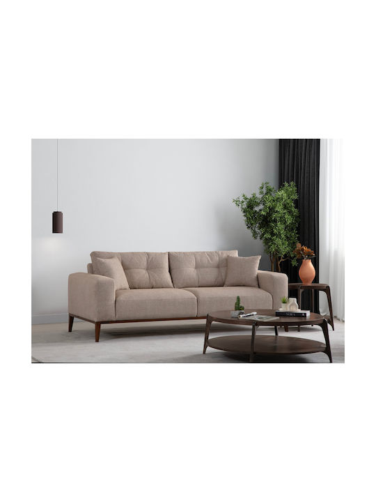 Sinor Three-Seater Couch Bed Beige 225x92x75cm