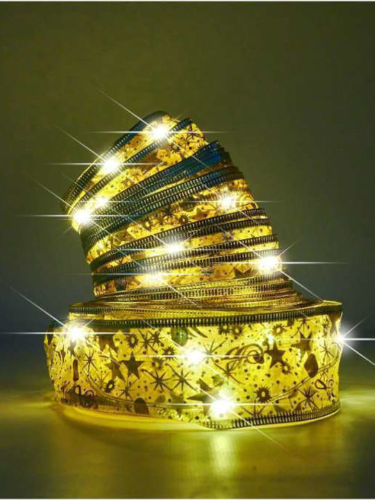 Crăciun Panglică Iluminată Alb 14x7cm 1buc