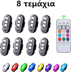 Led Επαναφορτιζόμενα Φώτα Strobe Τηλεχειριστήριο Rgbw Drone Σκαφάκια Μοτοσυκλέτες Αυτοκίνητα 8τμχ Tc-202 Led Επαναφορτιζόμενα Φώτα Strobe Τηλεχειριστήριο Rgbw Drone Σκαφάκια Μοτοσυκλέτες Αυτοκίνητα 8τμχ Tc-202