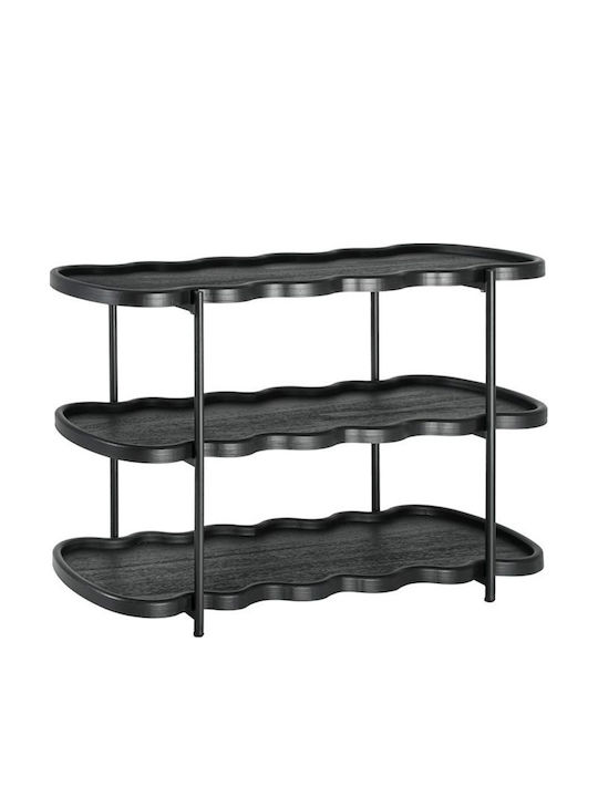 Fylliana Wooden Tiered Appetizer Stand 3 Tiers Black P40xL40xH80cm