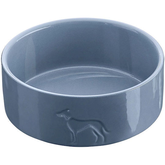 Hunter Κεραμικό Μπολ Φαγητού & Νερού για Σκύλο & Γάτα 350ml 11cm σε Μπλε Χρώμα