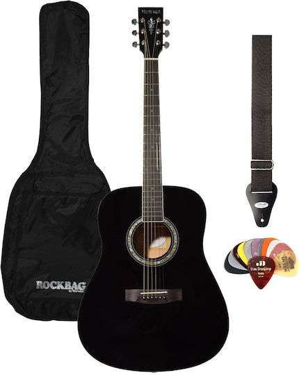 Memphis M-20 Bk Ακουστική Κιθάρα Θήκη Ζώνη Πέννες Premium Bundle