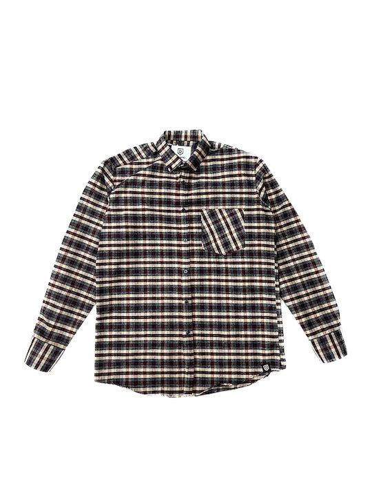 Denimind Long-sleeved Flannel Shirt Red