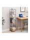 Bookcase Black Velvet-Black Metal 30x24x112cm