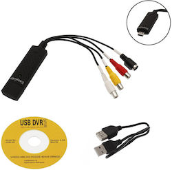 Αντάπτορας Καταγραφής Βίντεο Usb 2.0 3 X Rca Θηλυκά 1 Βύσμα S-video & Cd-rom Easycap