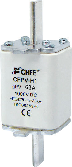 Ασφαλεια Μαχαιρωτη Φωτοβολταϊκων H1 63a 1000vdc Gpv Cfpv-h1 Chf
