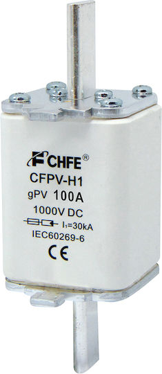 Ασφαλεια Μαχαιρωτη Φωτοβολταϊκων H1 100a 1000vdc Gpv Cfpv-h1 Chf