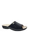 Leder Flache Sandalen für Damen in Schwarz Farbe