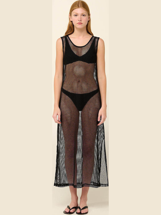 Rochie de Plajă Maxi Perforată fără Mâneci Vamp...