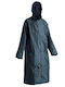 Compact Nylon PVC Waterproof Trench Coat Blue
