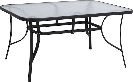 Metal Masa pentru spații exterioare Negru 150x90x72buc