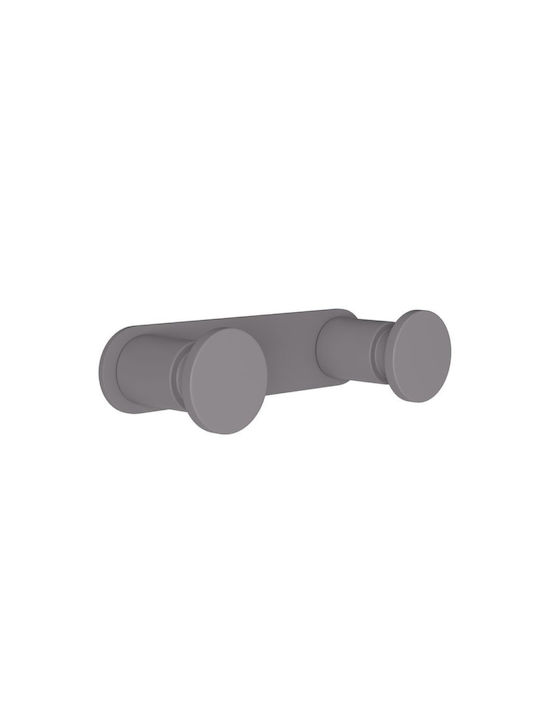 Pam & Co Кука Баня Двойно с винтове ​3.5x2.5см Сив
