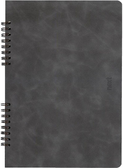 Next Spiral Notebooks Ruled B5 70 Sheets 2 Subjects Premium Gray 3pcs