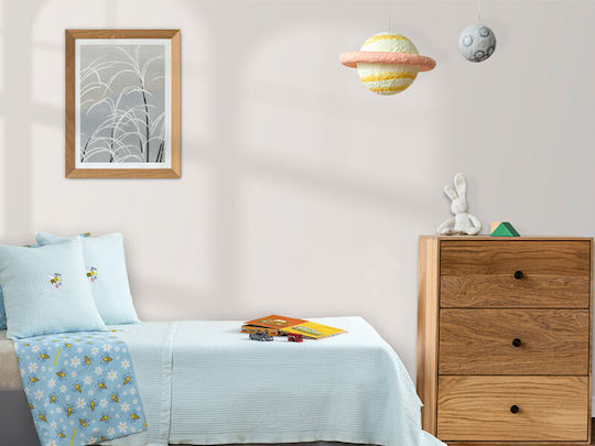 Decke Waffel Sky Blue Carnation 160x240cm