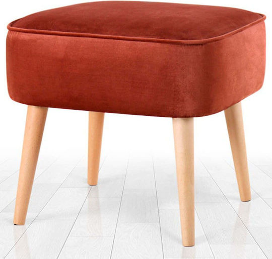 Hocker Für das Wohnzimmer Gepolstert mit Samt Moouv Tile Red 45x45x43cm