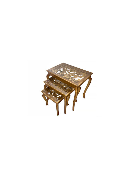 Set Zigon Rectangular Din Lemn Masiv Maro 3 Buc...