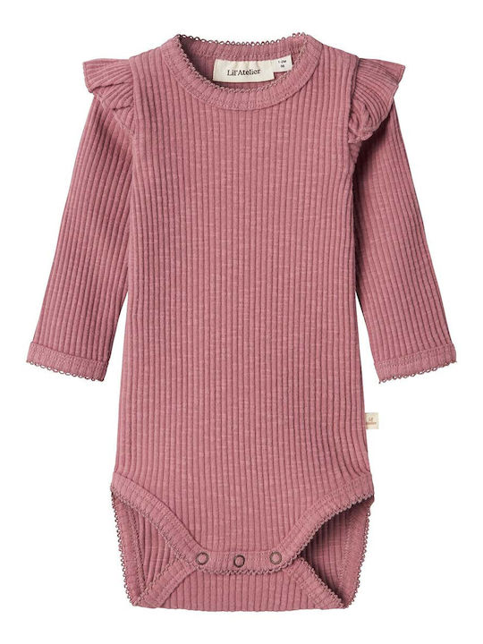 Lil' Atelier Babystrampler Langärmliges Rosa