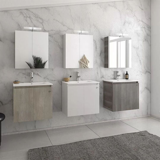 Drop Verona 55 Blat cu Lavoar & Oglindă cu lumină Bej