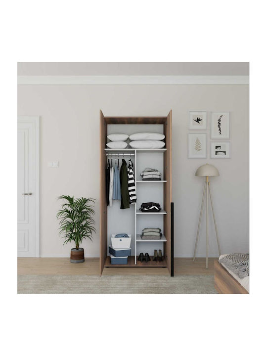 Oryana Δίφυλλη Ντουλάπα Καρυδιά 90x62x210cm