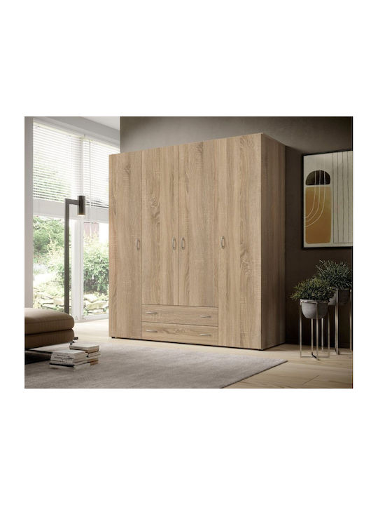 Vier Türen Kleiderschrank A_base Natural 160x52...