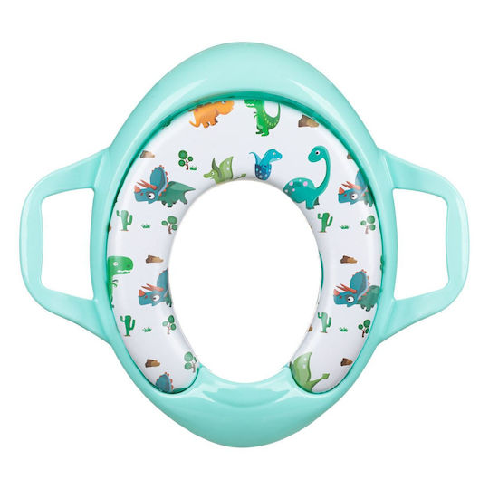 Toddler Toilet Seat Green with Handles & Cushion