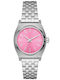 Nixon Small Time Teller Γυναικείο Ρολόι 26mm Μπαταρίας με Ασημί Μεταλλικό Μπρασελέ