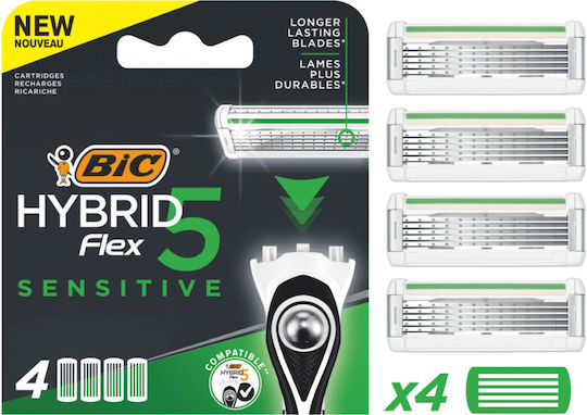 BIC Hybrid mit Gleitstreifen für empfindliche Haut 4Stück