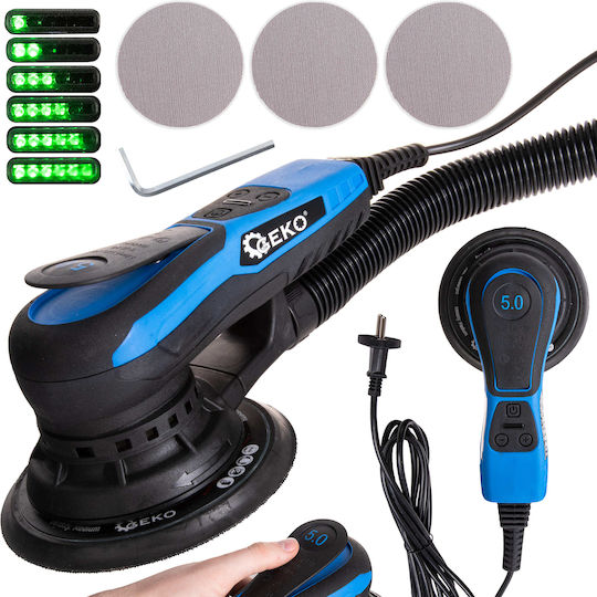Geko G80811 Έκκεντρο Τριβείο 150mm Ρεύματος 350W με Ρύθμιση Ταχύτητας και με Σύστημα Αναρρόφησης