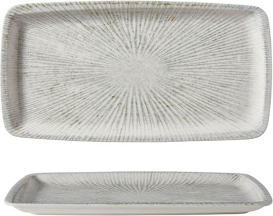 Güral Porselen Plate Shallow Rectangular made of Porcelain Beige 34x18cm