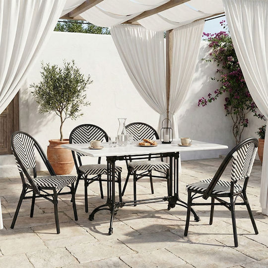 Τραπέζι Zosal 110x70x71.8 Λευκή-μαύρη απόχρωση Τραπέζι Zosal 110x70x71.8 Λευκή-μαύρη απόχρωση