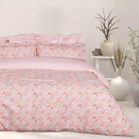 Das Home Σετ Σεντόνια Μονά Βαμβακερά Pink, Salmon 170x260cm