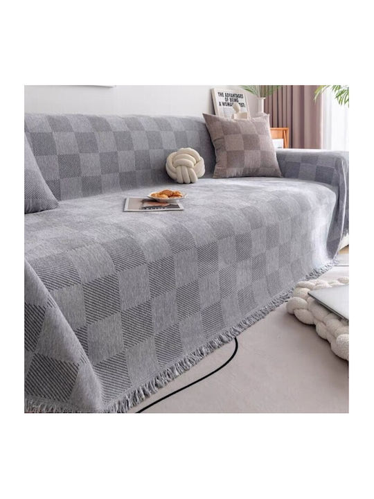 ForHome Cuvertură Pentru Canapea 2 Locuri Șenilă 180x240 cm Gri