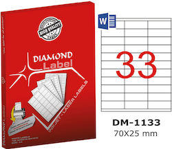 Diamond Selbstklebende A4-Etiketten 70x25mm