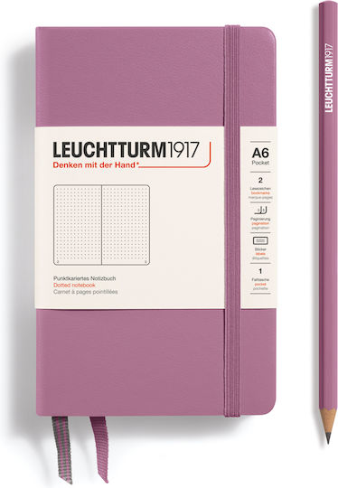 Leuchtturm1917 Notebook A6 with Dots and Elastic Pink