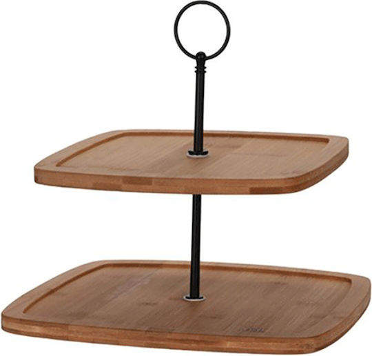GreenTech Wooden Dessert Tower Stand with 2 Tiers Brown Ø25.3cm 25.5x25.3cm GreenTech Wooden Dessert Tower Stand with 2 Tiers Brown Ø25.3cm 25.5x25.3cm