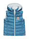 Kids' Denim Jacket Sleeveless Double Sided with Hood Blue