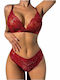 Woman's Fashion Set de Lenjerie cu Slip Red