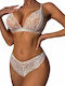 Woman's Fashion Underwear Set with Slip White